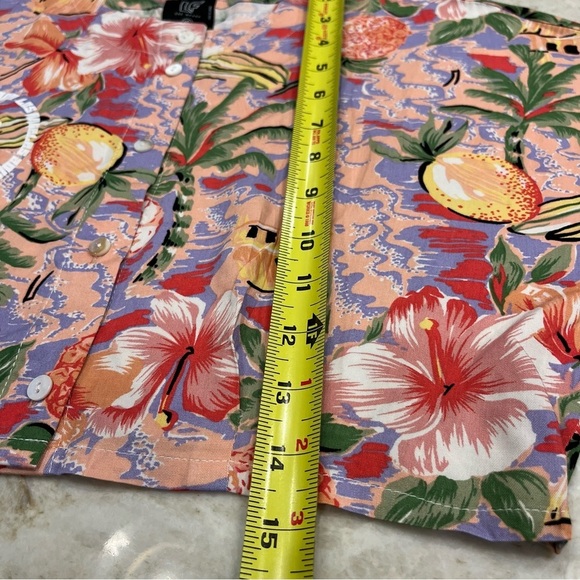 NWT LF The Brand | Hawaiian Button Down Crop‎ Top | Pink/Green | Size XS - Picture 5 of 12